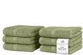 Villa Celestia 100% Cotton Wash Cloth for face & Body Set of 6, (12 x 12 inches) Sustainable, Soft, Highly Absorbent, Combed Cotton Wash Cloths Pack of 6 for Hotels, Spa, Bathroom, Dorm, Sage