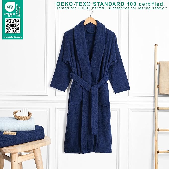 American Soft Linen Women’s 100% Cotton Terry Bathrobe – Soft, Absorbent, Quick Dry Turkish Robes for Women Quality Housecoat