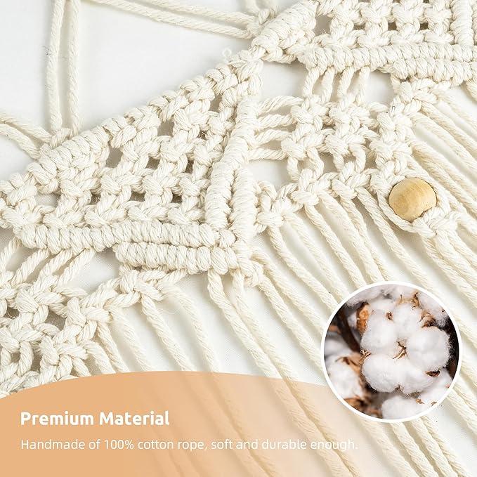 FLOCNOKY Large Stuffed Animal Net or Hammock, Stuffed Animal Storage Macrame Toy Hammock Hanging Net for Stuffed Animals Corner, Plushie Net Hammock Toy Organizer for Boho Kids Room Nursery Playroom