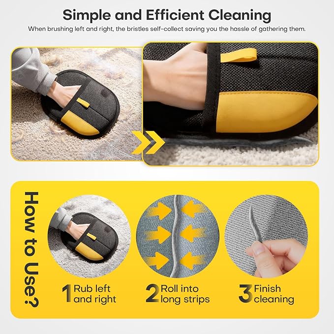 Morphcontainerpet Pet Hair Removal Gloves - Electrostatic Reusable for Cats & Dogs, Furniture, Carpet, Car Seats (3 PCS)