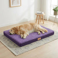 Patas Lague Orthopedic XL Dog Bed Large Sized Dog 48''X30'', Soft Waterproof Egg Crate Foam Large Pet Crate Beds Mat with Removable Washable Cover and Non-Slip Bottom, Purple