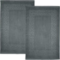 DAN RIVER Greek Cotton Bath Mats Set of 2 – Not a Bathroom Rug, Ultra Soft, Highly Absorbent & Machine Washable Bath Mat Towel for Bathroom Floor Mat – Durable, Quick-Dry, 21x34 Inches, Grey