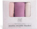 Sweet Acorn Muslin Swaddle Blanket – Soft Cotton Muslin Baby Blanket for Newborns, Infants, and Toddlers, All-Season Comfort Baby Essential - Pink, Purple, White