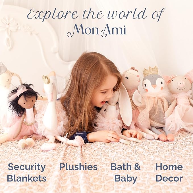 MON AMI Ballet Slipper Accent Décor – 14” | Plush Pink Ballet Shoe Pillow for Nursery, Kids’ Room & Ballet-Themed Decor | Perfect Dance Recital Gift