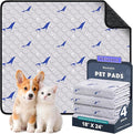 Velvopet Washable Pee Pads for Dogs, 4 Pack Puppy Pads, Super Absorbent & Leakproof with Anti-Slip Bottom for Dog Training, Crates, Car, Pet Pee Pads, and Furniture Protection, 18"x24"