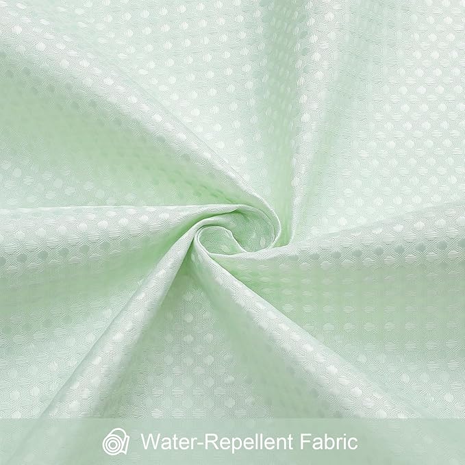 Craidlela 3 in 1 Long Mint Green Shower Curtain Set-72 W x 78 H, Modern Waffle and PEVA Liner Set with 12 Stainless Steel Hooks, Waterproof Fabric for Bathroom