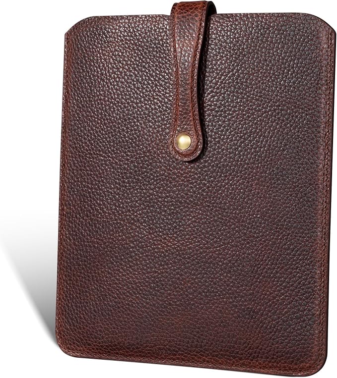 Thryxop Genuine Leather Tablet Sleeve for iPad Pro 11‘’/Air 10.9‘’/Magic Keyboard & Galaxy Tab S9/S9 FE | Slim Protective Case with Microfiber Lining (Fits Devices up to 11") - Dark Brown
