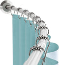 Zenna Home Rustproof Curved Shower Curtain Rod, No Drill Tension or Permanent Mount Adjustable Curved Shower Rod for Bathroom, Easy Install, Rounded for Extra Room, 50 to 72 Inches, Brushed Nickel