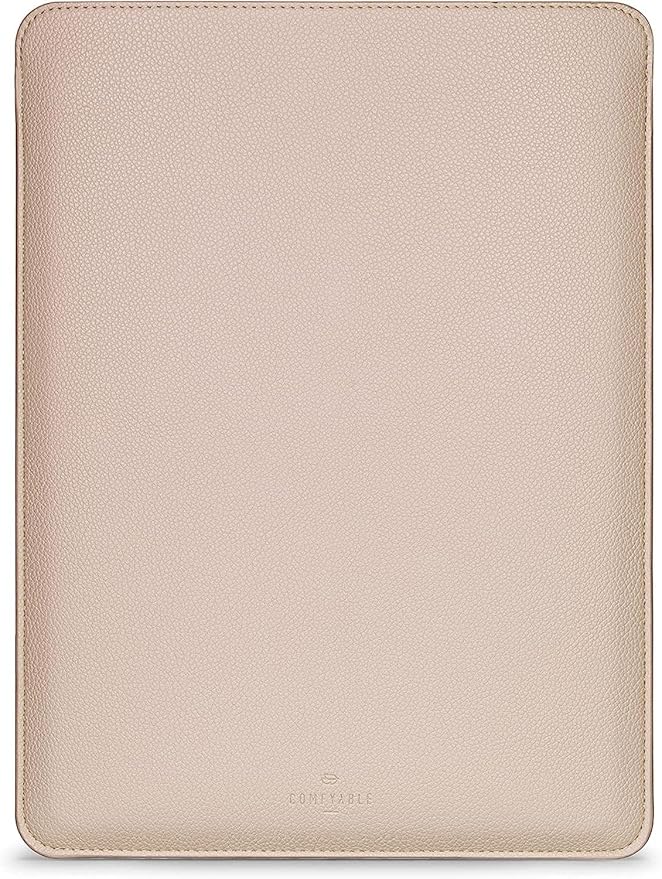 Comfyable Laptop Sleeve 15 Inch Precisely Compatible with MacBook Air 15" M4 2025 A3241 & M3 2024 A3114 & M2 2023 A2941, Faux Leather Cover Case, Sand