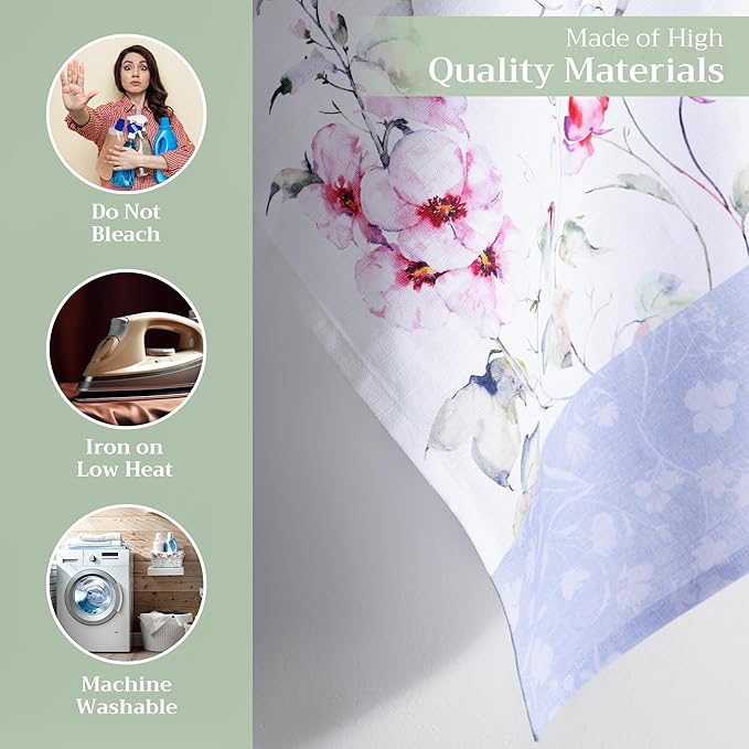 Maison d' Hermine Kitchen Towels Set of 3 100% Cotton 27.50" x 20" Reusable Cloth Tea Dish Towels Absorbent with Hanging Loop for Kitchen, Home, Dining, Cocktail Parties Spring/Summer (Summer Floral)