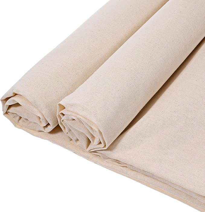 100% Cotton Muslin Fabric, 5.4 Yards x 63 in Natural Color Unbleached Muslin Linen Fabric by The Yard, Medium Weight Draping Fabrics, for Sewing Material Apparel Cloth Quilting Draping