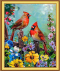 Foxnyart Stamped Cross Stitch Kits Full Range of Embroidery Needlework Starter Kits for Beginners Adults 11CT Embroidery Patterns Art Crafts DIY Needlepoint Kit-Colorful Flowers Birds 16x20 inchs