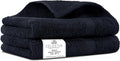 Villa Celestia 100% Cotton Hand Towel Set of 2, (16 x 28 inches) Sustainable, Soft, Highly Absorbent, Quick Drying, Combed Cotton Hand Towels Pack of 2 Ideal for Hotels, Spa, Bathroom, Dorm, Black