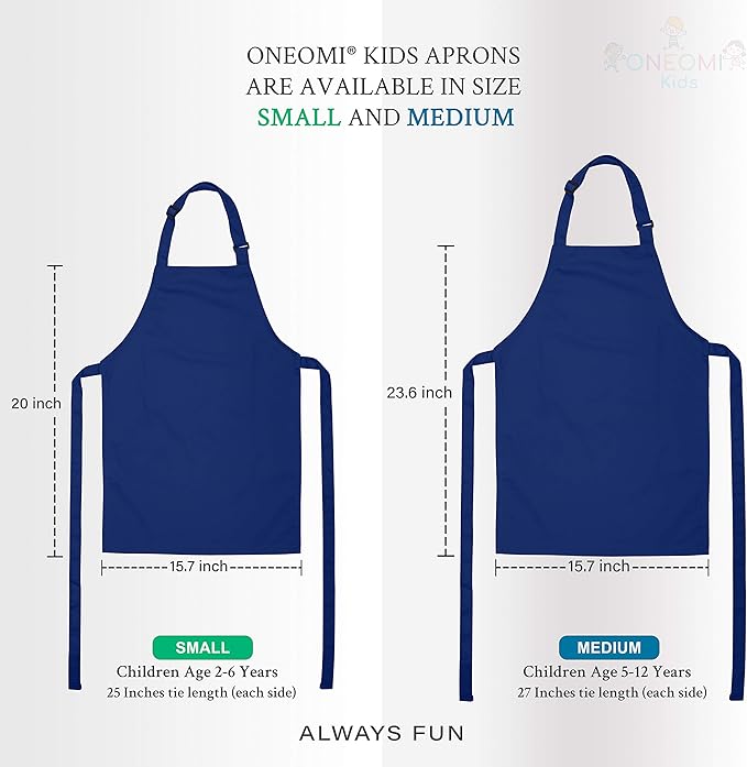 Kids Apron, Small, 100% Cotton With An Adjustable Strap to fit All Ages