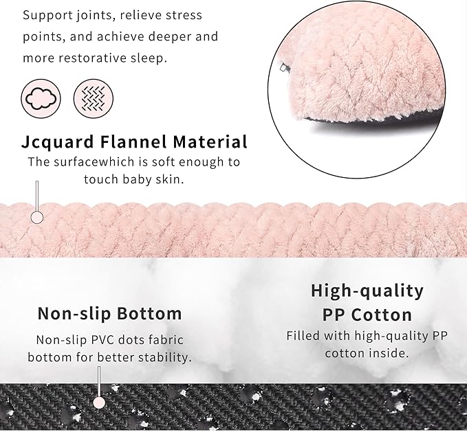 Necesitar 18 inch Dog Crate Bed Dog Mats for Sleeping,Up to 10 lbs Fluffy Pink Puppy Pad XXS