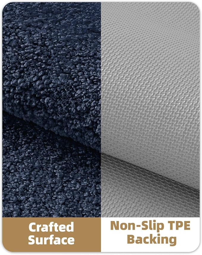 Color&Geometry Blue Bathroom Rugs, Non Slip, Absorbent, Soft, Washable, Thick Bath Mat, 19"x31" Small Bath Rug Bath Mats for Bathroom Floor, Shower, Sink, Vanity