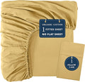 LANE LINEN Twin XL Fitted Sheet, 100% Organic Cotton 2-Piece Set (1 Fitted Sheet, 1 Pillowcase), Percale Weave, Bottom Sheet, Soft, Breathable, Fits Mattress Upto 15" Deep - Cocoon (No Flat Sheet)