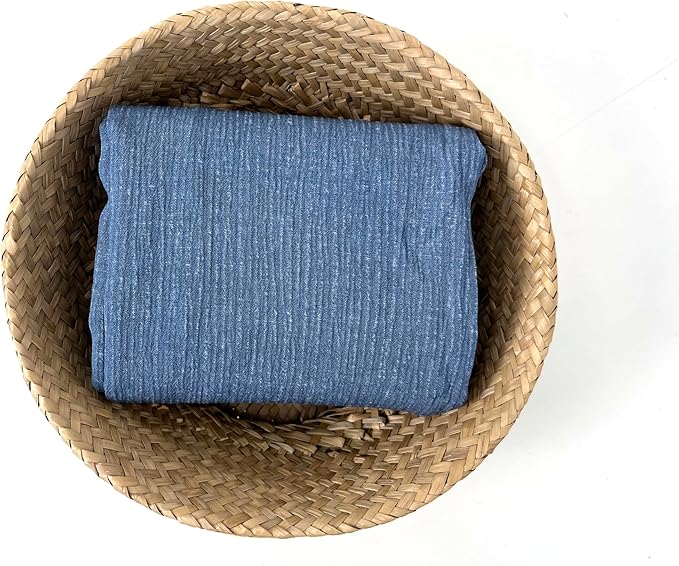 Linen Rayon Blend Fabric by The Linen Lab – Lightweight, Soft, Pre-Washed Material for Sewing, Clothing, Crafts & DIY (3 Yard pre Cut, Light Blue - Pigment Dyed)