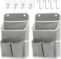 Someteth Hanging Basket for Organizing, Wall Organizer with Pockets and Over The Door Organizer，Can for Home, Closet, Office and Camper (2 Grey)