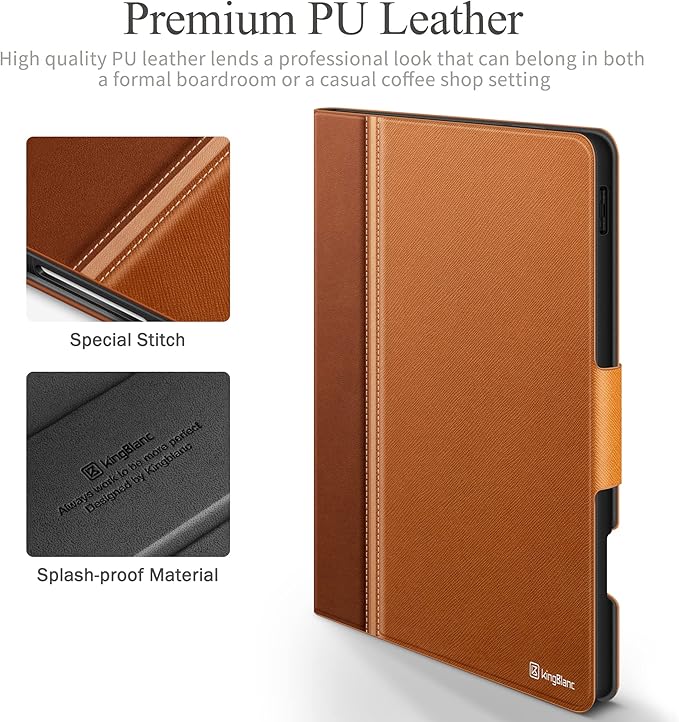 KingBlanc Case for iPad Pro 11 inch 4th/3rd/2nd/1st Generation (2022/2021/2020/2018) with Pencil Holder, PU Leather Protective Stand Folio, Auto Sleep/Wake, Multi-Angles for Viewing/Typing, Brown