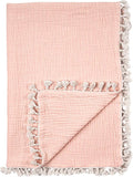 Crane Baby Muslin Swaddle Blanket, Soft Cotton Lightweight Nursery and Stroller Blanket for Baby Boys & Girls, Desert Rose, 30" x 40"