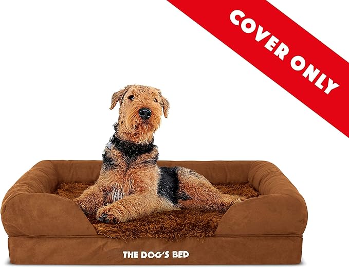 The Dog's Bed Replacement Outer Cover ONLY (Outer Cover ONLY - NO Bed, NO Waterproof Inner) for The Dog's Bed, Washable Fur Fabric, Medium (Teddy Bear Brown Faux Fur) Veterinary Approved