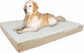 Dogbed4less Jumbo Waterproof Orthopedic Memory Foam Dog Bed for Large Dogs, Washable Durable Cover and Extra Pet Bed Case, 55"X47"X4", Khaki