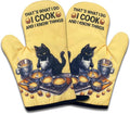 2 Pack Funny Baking Cat Oven Mitts, That's What I Do I Cook and I Know Things, Heat Resistant Kitchen Mitts, Cat Lovers Gifts, Christmas Birthday Gifts for Women Mom Wife Sister Bake Lover