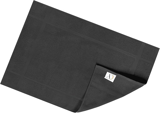 Ample Decor Bath Mats 100% Cotton 24 X 17 & 34 X 20 Inches, Oeko Tex Certified 1350 GSM Solid Construction Thick & Plush, Super Absorbent for Bathroom Floor, Shower – Grey