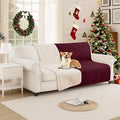 CYCMACO Waterproof Dog Bed Cover, Non-Slip Dog Blanket for Couch, Couch Covers for Dogs Washable, Pet Blanket for Furniture, Pet Bed Mat for Sofa, Car, Pet Supplies Christmas (52x82 Inch, Burgundy)