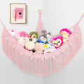 Large Stuffed Animal Hammock, Stuffed Animal Storage Toy Hammock Net for Stuffed Animals Corner, Plushie Net Hammock Toy Organizer for Boho Playroom Baby Nursery Decor