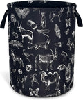 Animal Silhouettes Laundry Basket Oxford Cloth Funny Laundry Hamper With Handle Foldable Portable Clothes Storage Basket 18.9 X 16.5 In Storage Bag For Laundry Room/Bathroom/Bedroom/Dormitories