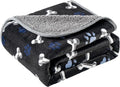 CAPT.SNOOZE Waterproof Dog Blankets Pet Blanket, Soft Fluffy Sofa Car Bed Protector, Reversible Sherpa Fleece Dog Blanket for Large Dogs (Navy Paws, 60"x80")