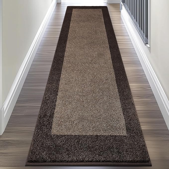 DOMUSTEX Machine Washable Kitchen Rug 24" x 96", Non Slip Kitchen Mat for Floor, Absorbent Entrance Runner Rug for Bedroom, Hallway, Bathroom, Door (Roll Packing)