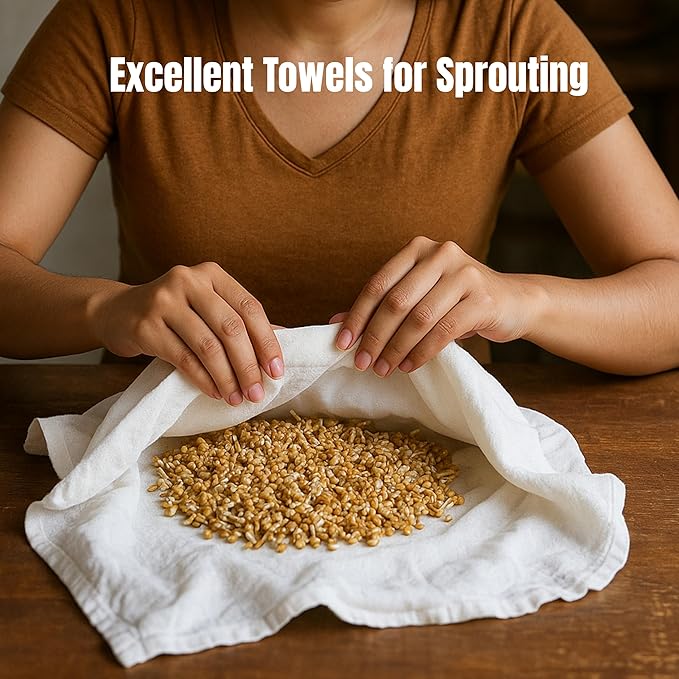 Flour Sack Towels | Tea Towel for Crafts| Kitchen Dish | Cotton Blank Towel for Embroidery| Baking Bread Proofing Linen Cover| Thick Absorbent Quick Dry |12 Pack 28"x28" White