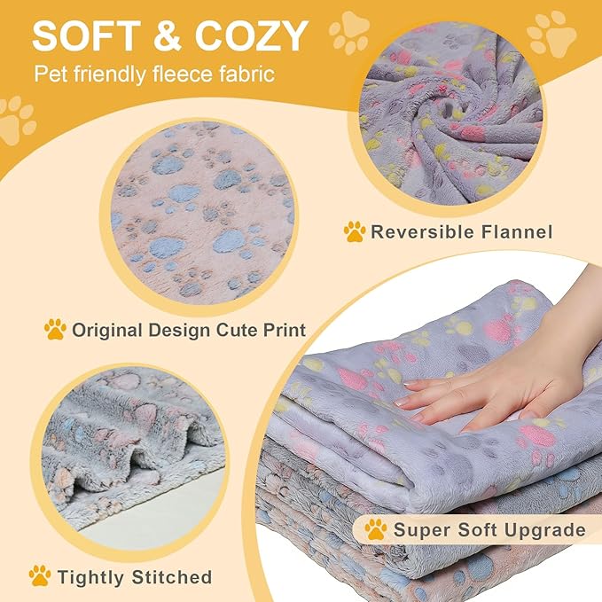 Gowyeg 1 Pack 3 Blankets for Dogs, Dog Blanket for Large & Medium Pet Cat, Premium Soft Fluffy Suitable for Sofas, Kennels & Beds, Gifts Puppy Essentials, 41x31inch, Brown/Purple/Coffee Brown