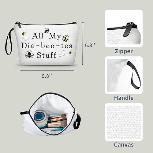 ARIOSEY Diabetic Gifts,Medicine Pouch,Makeup Bag Cute,Pill Pouch Bags,Bag Full Of Drugs,Diabetic Bags,Travel Cosmetic Bag,Diabetes Accessories,Christmas Gifts for Women