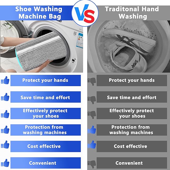 Xinambyh 2Pcs Reusable Shoe Washing Machine Bag for Washer and Dryer:Free Up Hands, Prevent Deformation,shoe bag with Zipper Protection Design, Use for all Shoes,Sports Shoes(Gray)