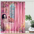 mutakin Gothic Skull Shower Curtain Funny Retro Floral Shower Curtains for Bathroom Waterproof Fabric Bath Curtain Decor with Hooks