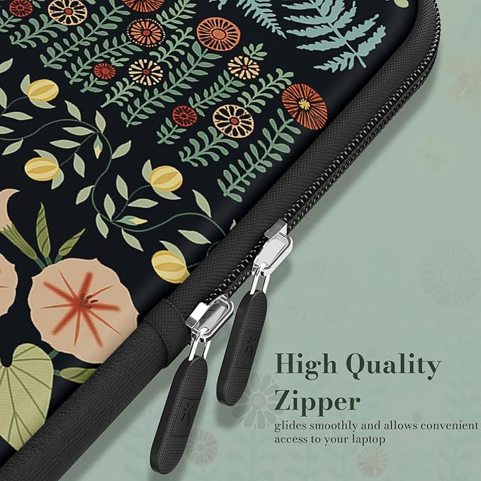 iCasso Laptop Sleeve 15.6 inch, Compatible with MacBook Air 15 inch, Cute Shockproof Laptop Case 15.6'', Slim Protective Travel Carrying Case for MacBook Pro 16, Lenovo Dell Asus HP, Black