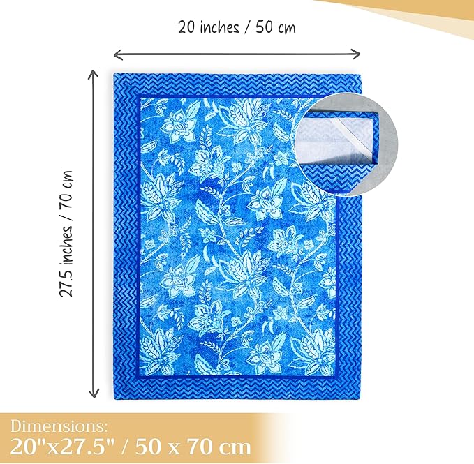Maison d' Hermine Kitchen Towels Set of 3 100% Cotton 27.50" x 20" Reusable Cloth Tea Dish Towels Absorbent with Hanging Loop for Kitchen, Home, Dining, Cocktail Parties Spring/Summer (Indigo Love)