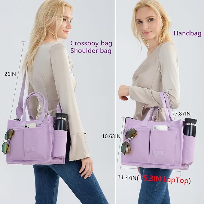 ZHMO Canvas Tote Bag for Women,Women's Bags Crossbody Bags Work Laptop Tote Bag Large Handbags Purse for Travel Nurse Teacher