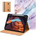 DTTO for iPad (A16) 11th Generation Case 11 Inch 2025, iPad 10th Generation Case 10.9 Inch 2022, Premium Leather Business Folio Stand Cover with Pencil Holder - Auto Wake/Sleep, Marble Pink