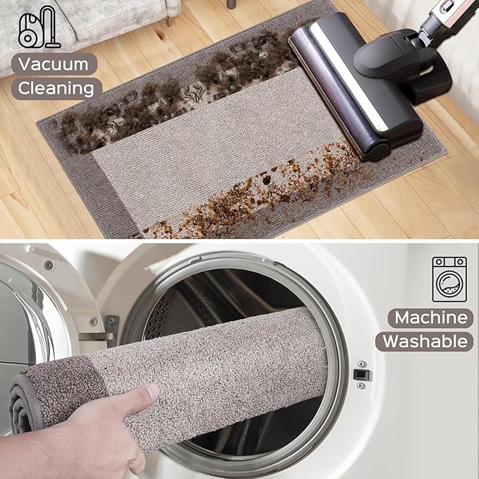 DOMUSTEX Machine Washable Kitchen Rug 32" x 72", Non Slip Indoor Door Rug, Absorbent Entrance Runner Rug for Bedroom, Hallway, Bathroom, Floor (Roll Packing)