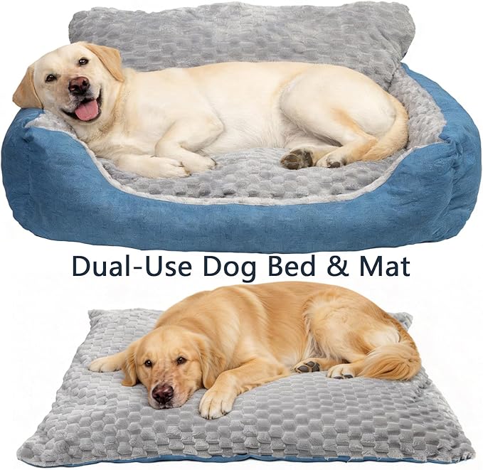 Big Dog Bed for Large Sized Dogs with Soft Plush Cushion, Machine Washable High Backrest Bed, XL Orthopedic Pet Sofa with Non-Slip Bottom,Year-Round Comfort for Dogs Up to 99 lbs