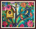 Foxnyart Stamped Cross Stitch Kits Full Range of Embroidery Needlework Starter Kits for Beginners Adults 11CT Embroidery Patterns Art Crafts DIY Needlepoint Kit-Bird Flower Home 16x20 inchs