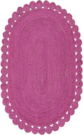 Oval Rug 5x7 Area Rug Kilim Rug Pink Solid Design 0.27 inches ThickIndoor Outdoor Rug Flatweave Rug High Traffic Area Lake House Bedroom Dining Room Living Room