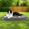 Sytopia 36'' Canvas Indestructible Outdoor Dog Bed with Waterproof Washable Removable Cover for Large and Medium Dogs, Indoor and Patio Pet Pad, Dark Grey
