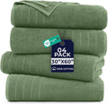 DAN River Extra Large Bath Towels Set of 4, 30 x 60 Inches - 100% Cotton Larger & Lighter Weight Towels for Bathroom - Quicker to Dry, Super Soft & Highly Absorbent Towels for Home, Sage Green