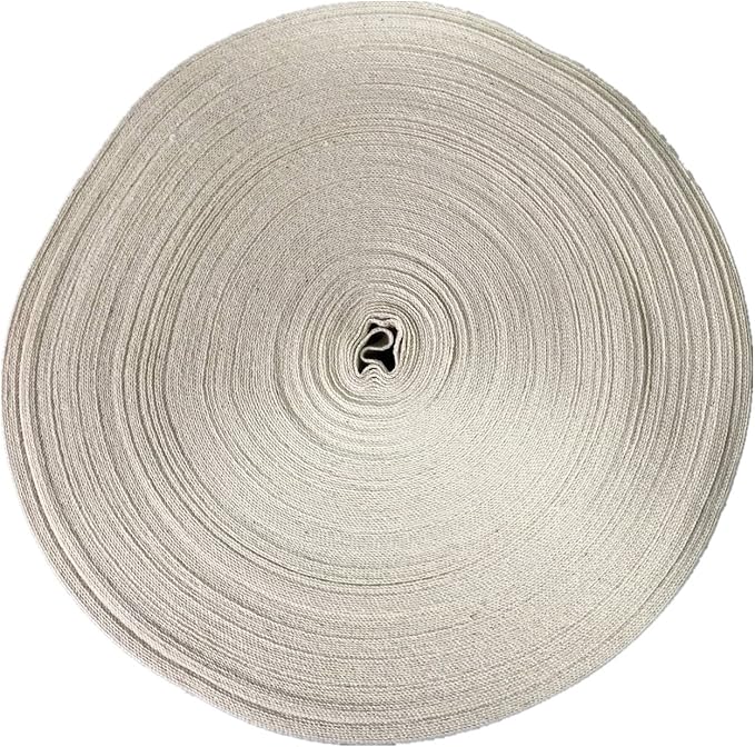 QIANF Twill Tape Ribbon 100% Cotton Natural Color 2" Wide 50 Yard Roll Herringbone Tape(2"-50Yard, Off-White)